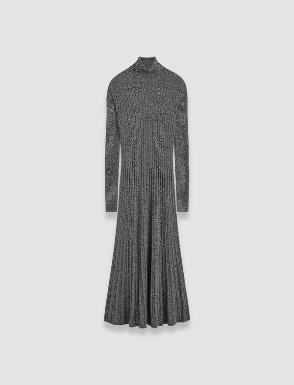 joseph Ribbed Cable Knit Dress Ivory/Black