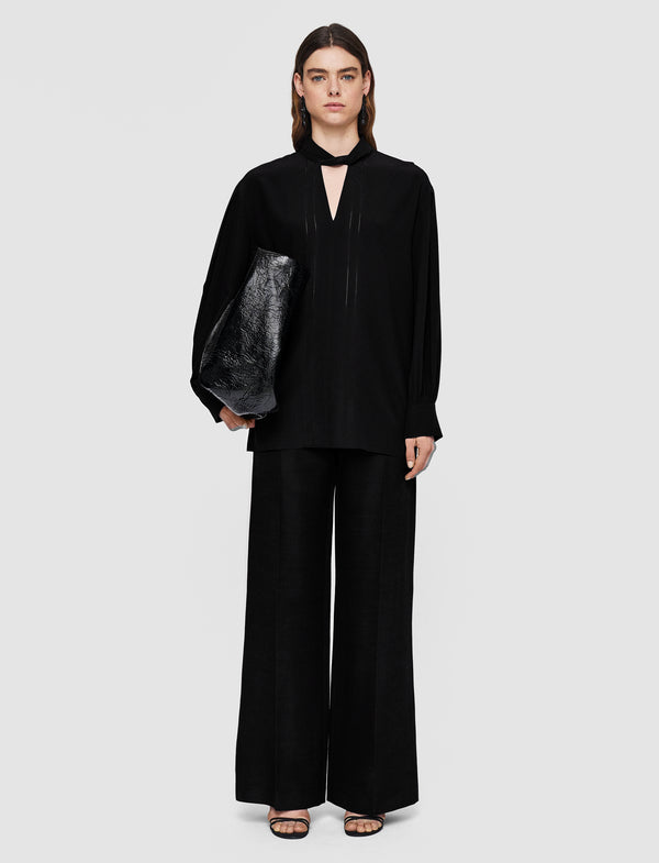 Joseph Rivoli Silk Crepe De Chine Blouse Black