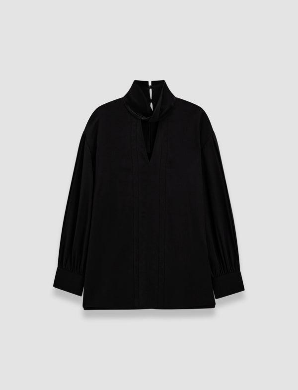 joseph Rivoli Silk Crepe de Chine Blouse Black