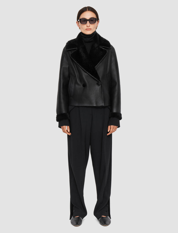 Joseph Rousse Textured Shearling Jacket Black