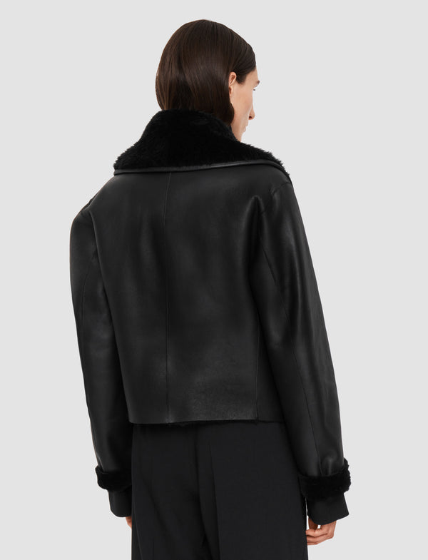 Joseph Rousse Textured Shearling Jacket Black