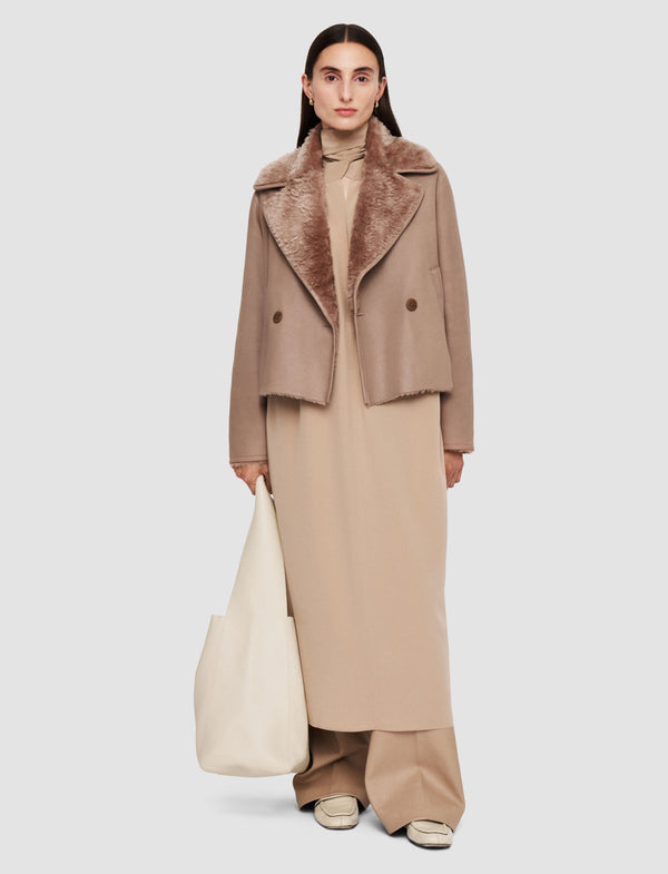 Joseph Rousse Textured Shearling Jacket Blusher