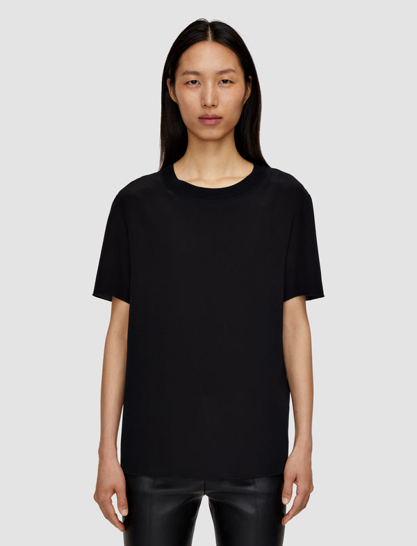 Joseph Rubin Crepe De Soie Silk Blouse Black