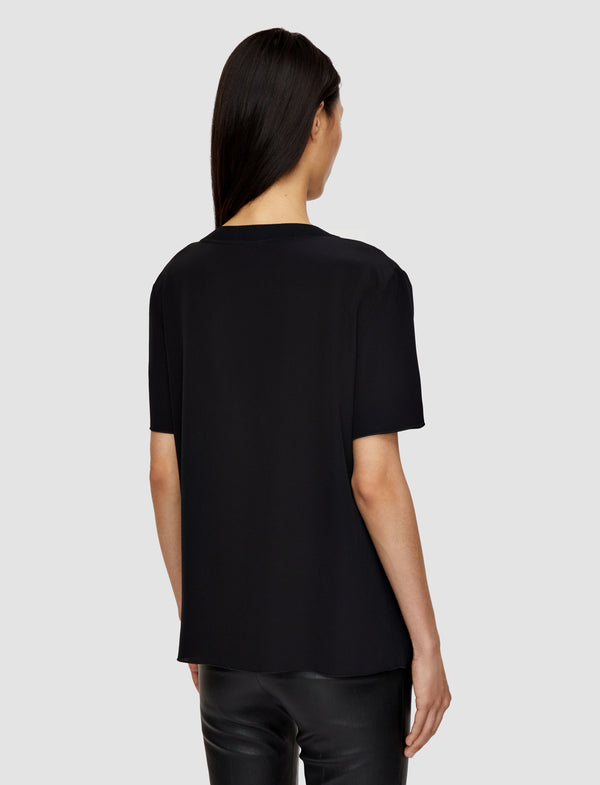 Joseph Rubin Crepe De Soie Silk Blouse Black