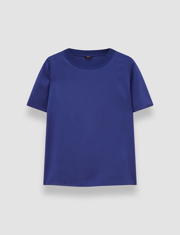 joseph Rubin Crepe de Soie Silk Blouse Cobalt