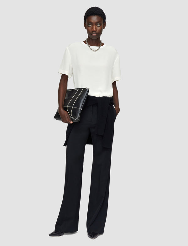 Joseph Rubin Crepe De Soie Silk Blouse Ivory