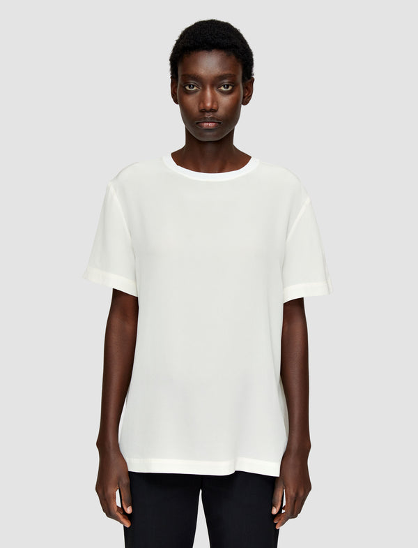 Joseph Rubin Crepe De Soie Silk Blouse Ivory