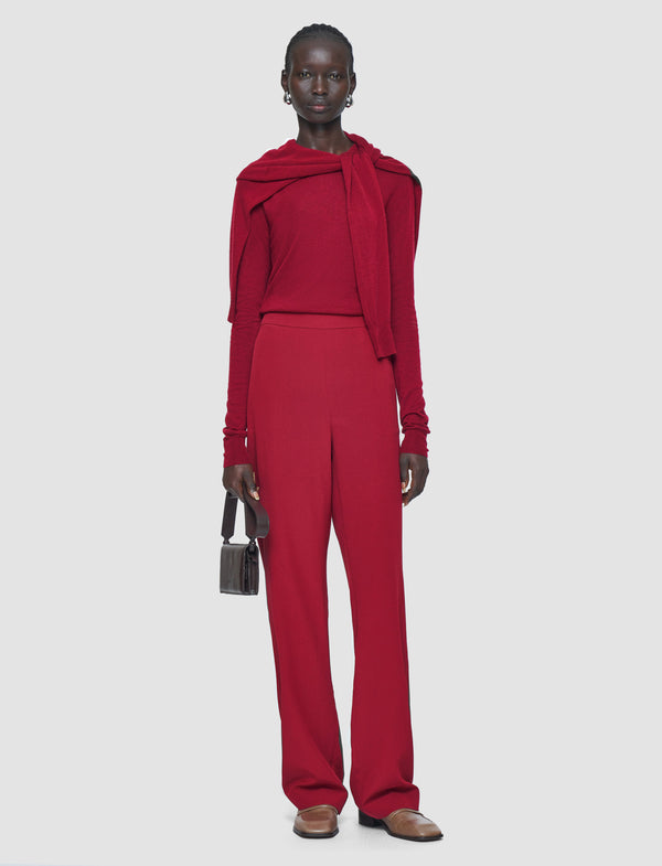 Joseph Sahel Crepe De Chine Silk Trousers Ruby