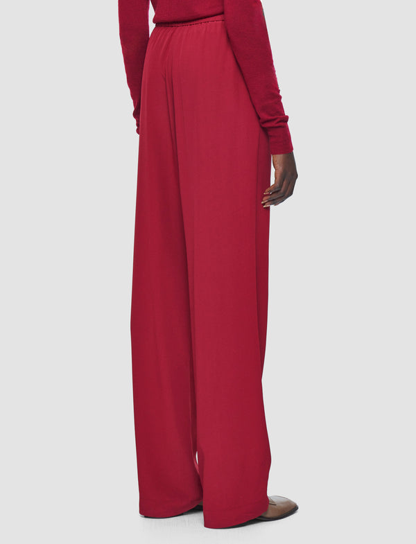 Joseph Sahel Crepe De Chine Silk Trousers Ruby