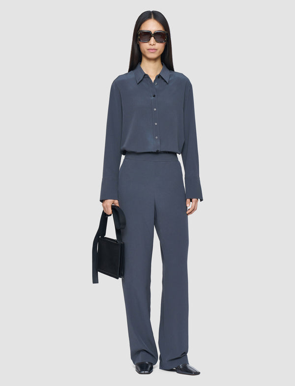 Joseph Sahel Crepe De Chine Silk Trousers Smoke