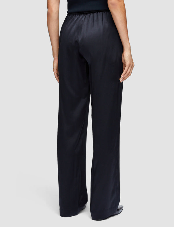 Joseph Sahel Silk Satin Trousers Black