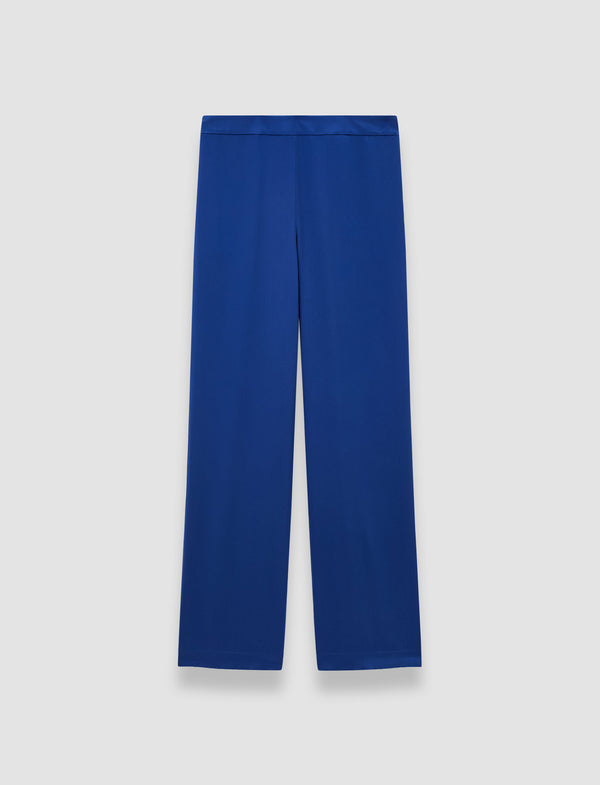 joseph Sahel Silk Satin Trousers Cobalt