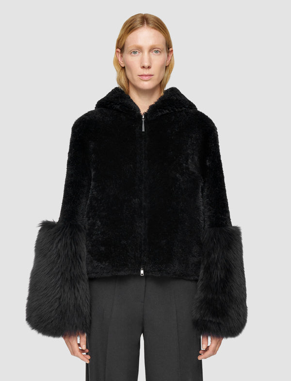 Joseph Sarah Shearling Jacket Dark Smoke