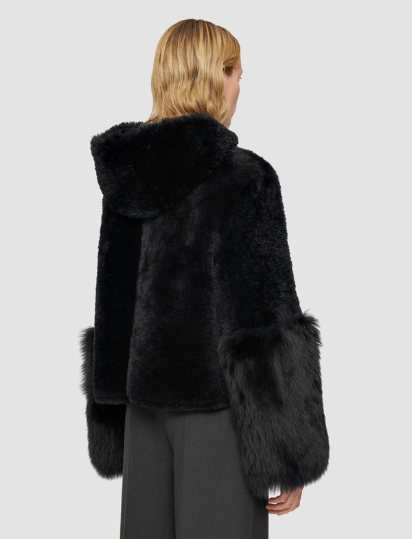 Joseph Sarah Shearling Jacket Dark Smoke