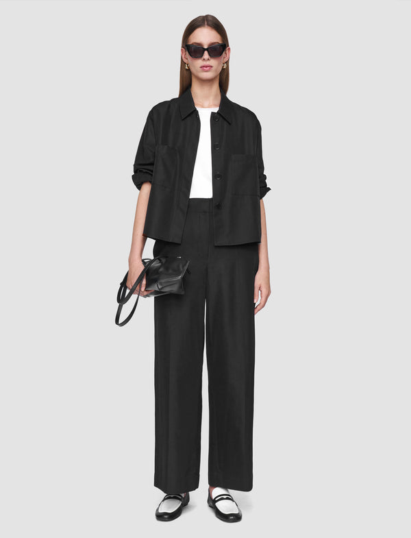 Joseph Satie Soft Cotton Silk Shirt Black