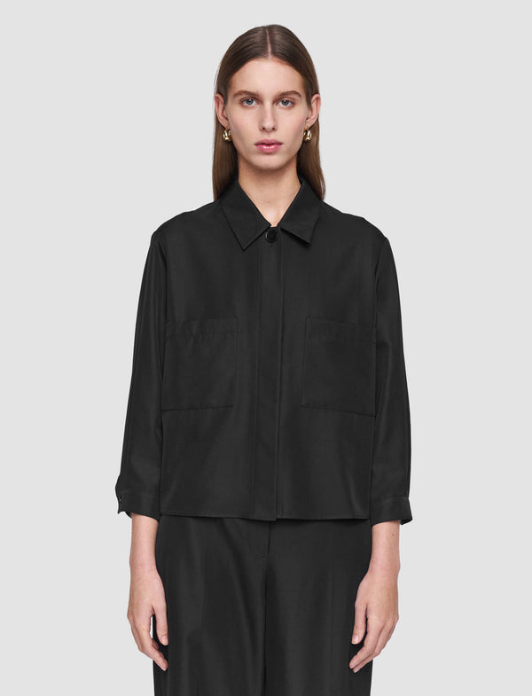 Joseph Satie Soft Cotton Silk Shirt Black