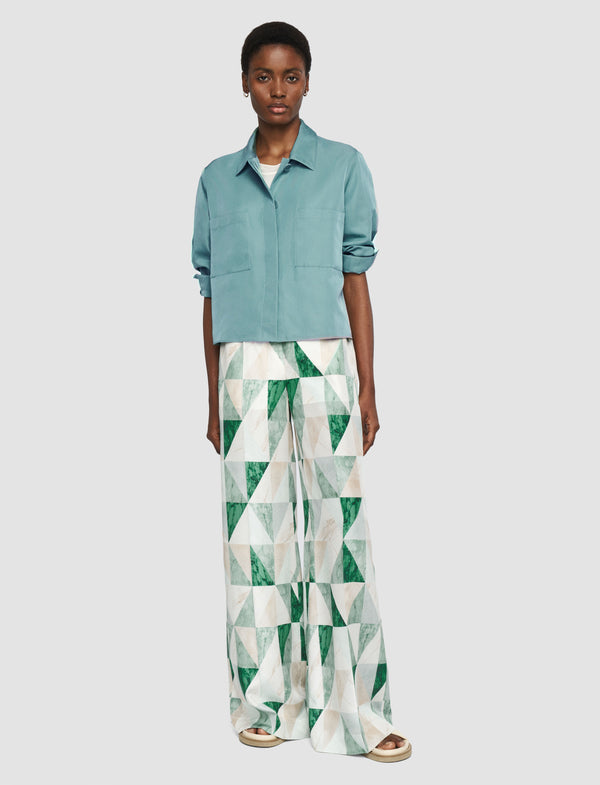 Joseph Satie Soft Cotton Silk Shirt Lagoon