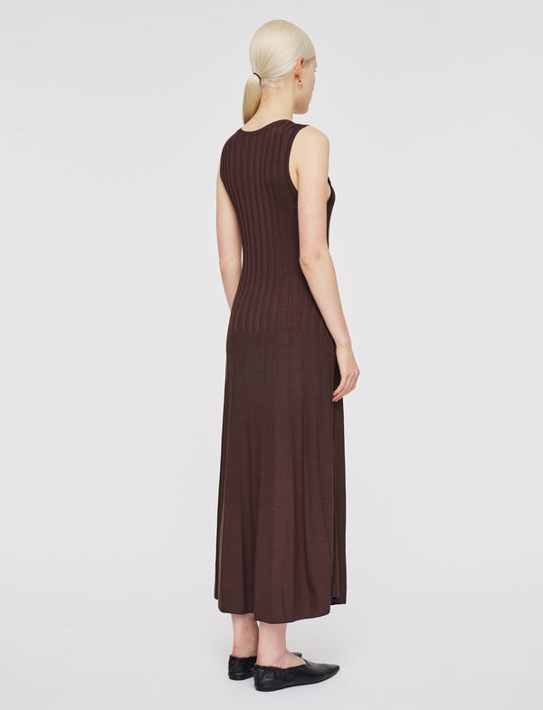 Joseph Satiny Rib Knit Dress Ebony