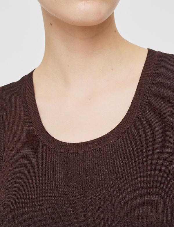 Joseph Satiny Rib Knit Dress Ebony