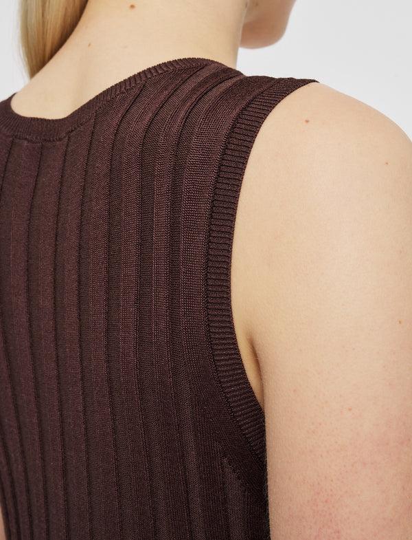 Joseph Satiny Rib Knit Dress Ebony