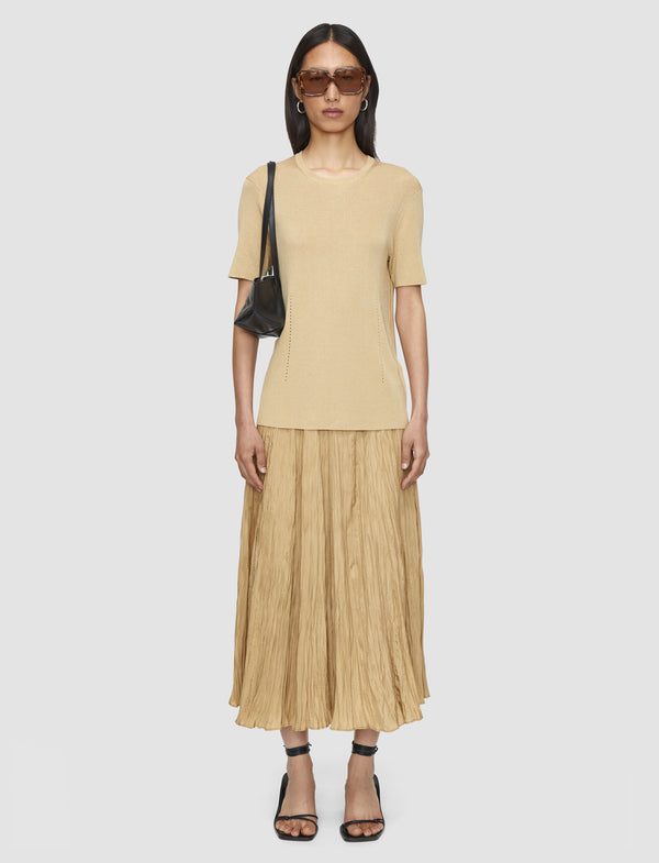 Joseph Satiny Rib Knit Top Desert Sand