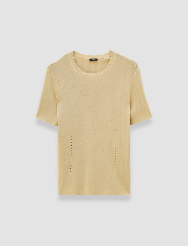 joseph Satiny Rib Knit Top Desert Sand