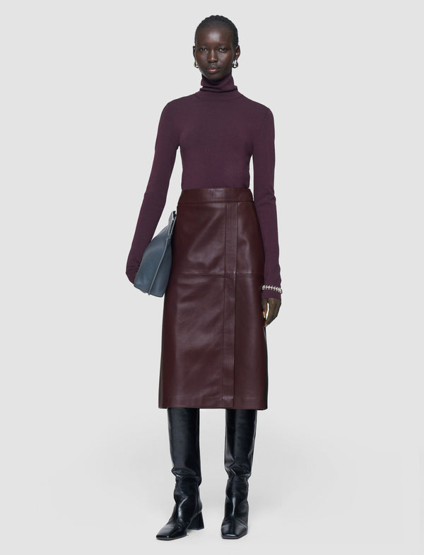 Joseph Sèvres Nappa Leather Skirt Maraschino