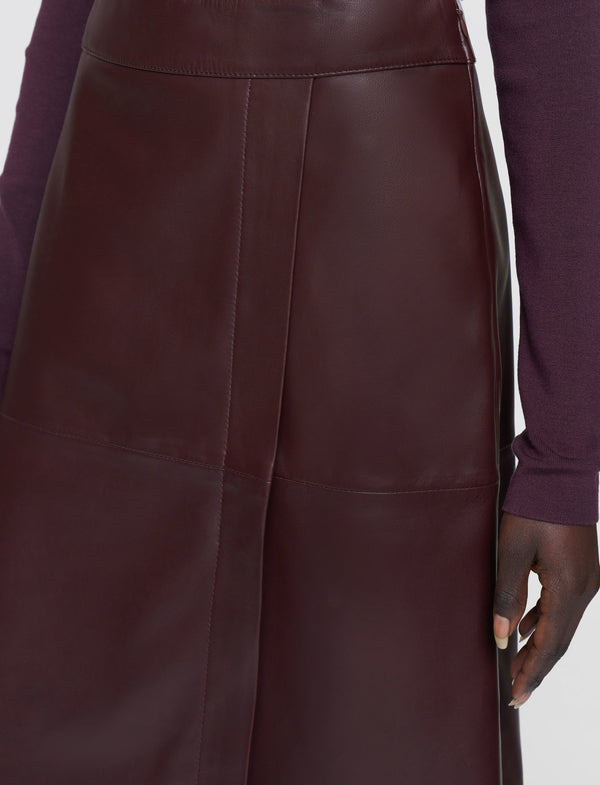 Joseph Sèvres Nappa Leather Skirt Maraschino