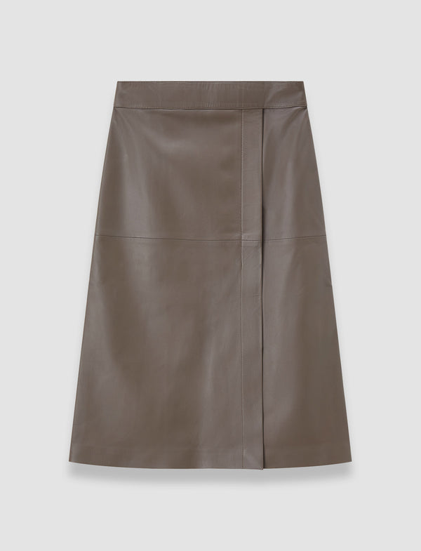 joseph Sèvres Nappa Leather Skirt Mushroom