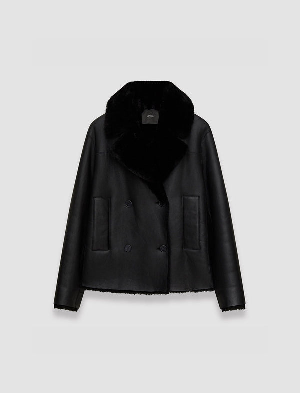 joseph Shearling Calla Coat Black