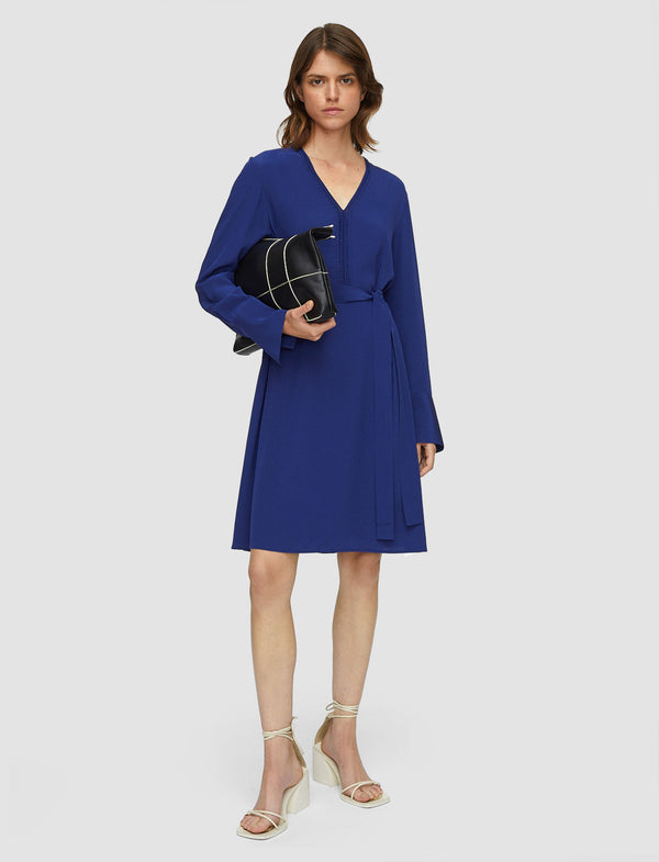Joseph Siam Crepe De Soie Silk Dress Cobalt