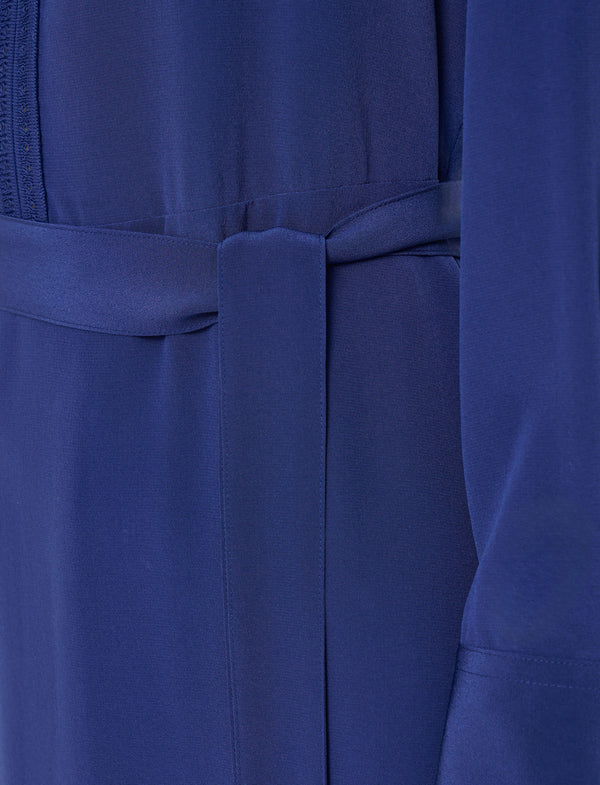 Joseph Siam Crepe De Soie Silk Dress Cobalt