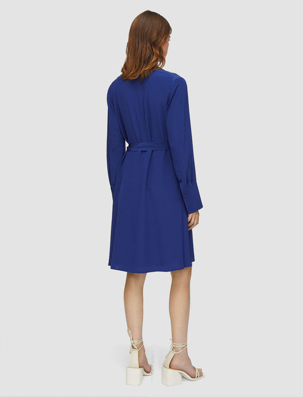 Joseph Siam Crepe De Soie Silk Dress Cobalt