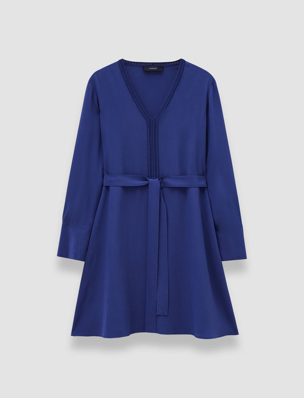 joseph Siam Crepe de Soie Silk Dress Cobalt