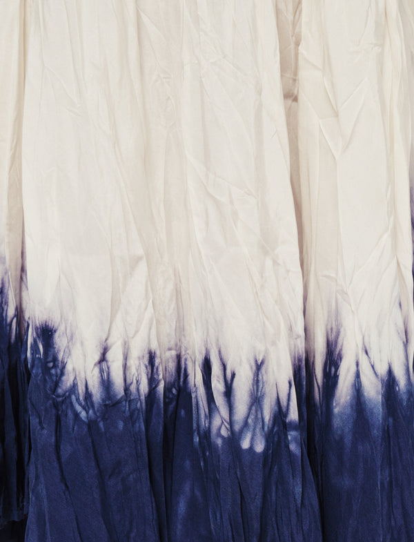 Joseph Silk Cotton Knit Skirt Ivory/Navy