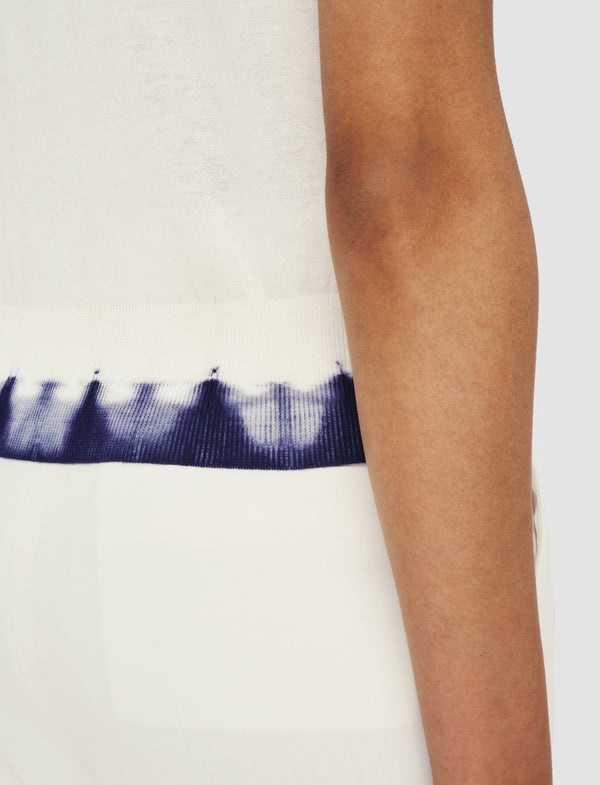 Joseph Silk Cotton Knit Top Ivory/Navy