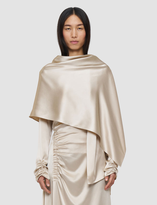 Joseph Silk Satin Scarf Quail