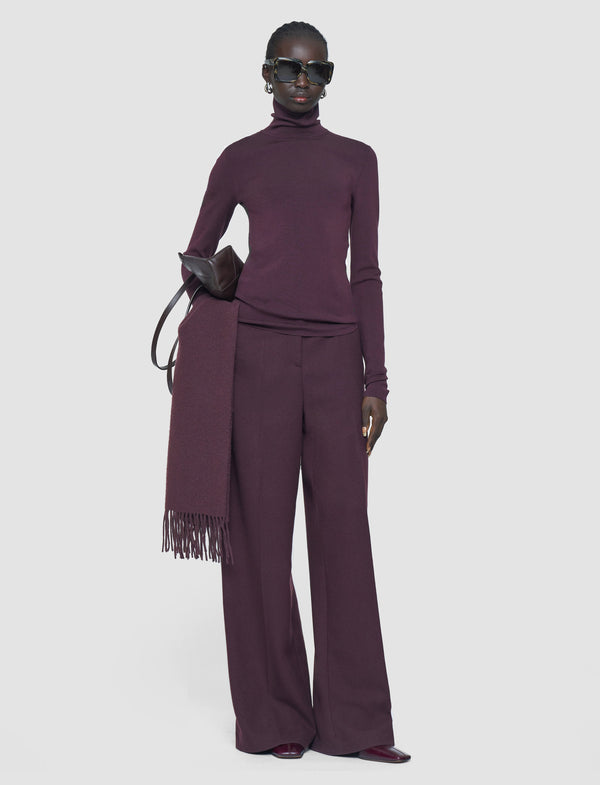 Joseph Silk Stretch High Neck Top Maraschino