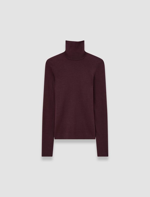 joseph Silk Stretch High Neck Top Maraschino