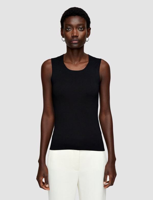 Joseph Silk Stretch Tank Top Black