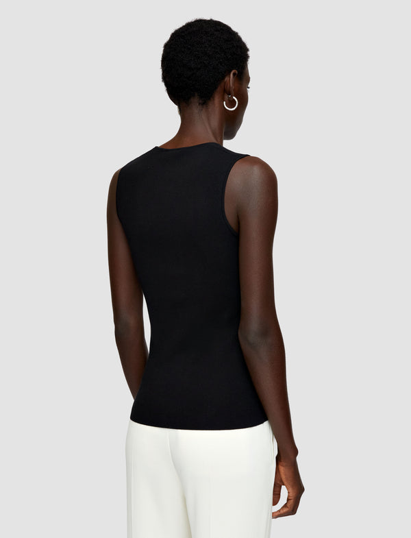 Joseph Silk Stretch Tank Top Black