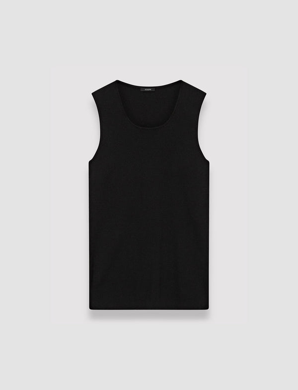 joseph Silk Stretch Tank Top Black