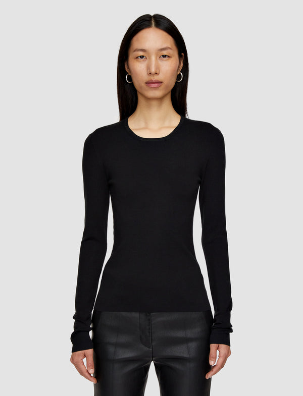 Joseph Silk Stretch Top Black