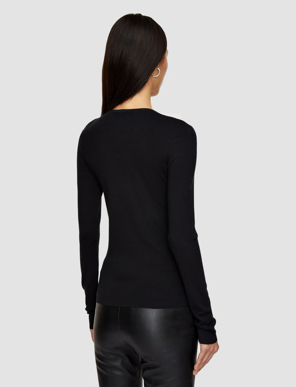 Joseph Silk Stretch Top Black
