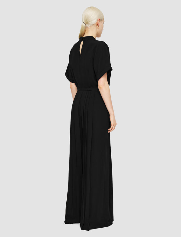 Joseph Sofia Airy Plissé Jumpsuit Black