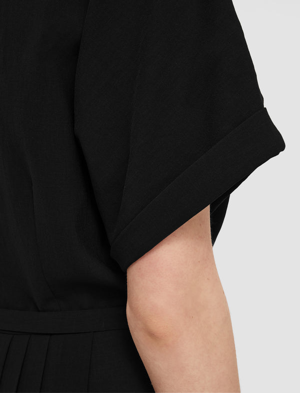 Joseph Sofia Airy Plissé Jumpsuit Black