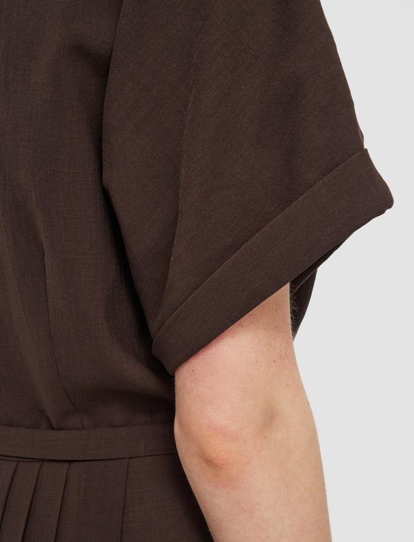 Joseph Sofia Airy Plissé Jumpsuit Ebony