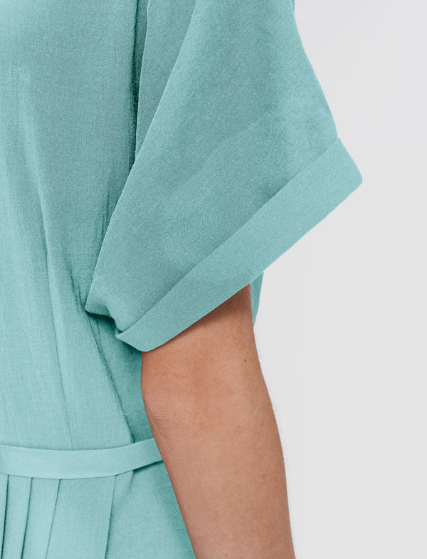 Joseph Sofia Airy Plissé Jumpsuit Lagoon