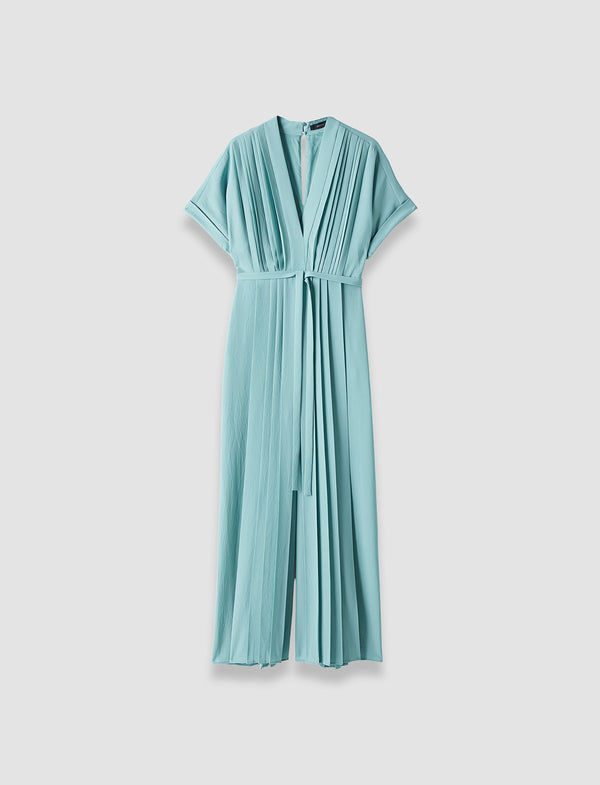 joseph Sofia Airy Plissé Jumpsuit Lagoon