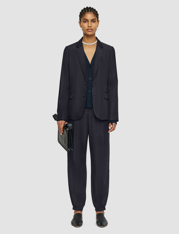 Joseph Soft Cotton Silk Belmore Jacket Navy